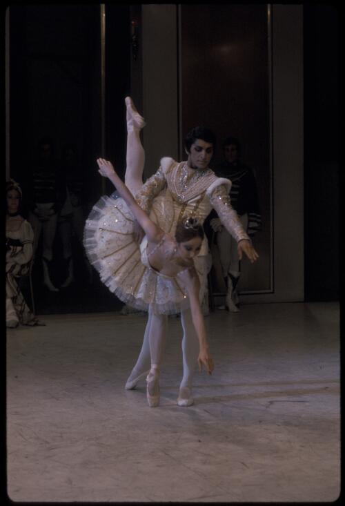 Maina Gielgud and Gary Norman in the grand pas de deux from the Australian Ballet production of 'The sleeping beauty' 1974 [4] [transparency] / Walter Stringer