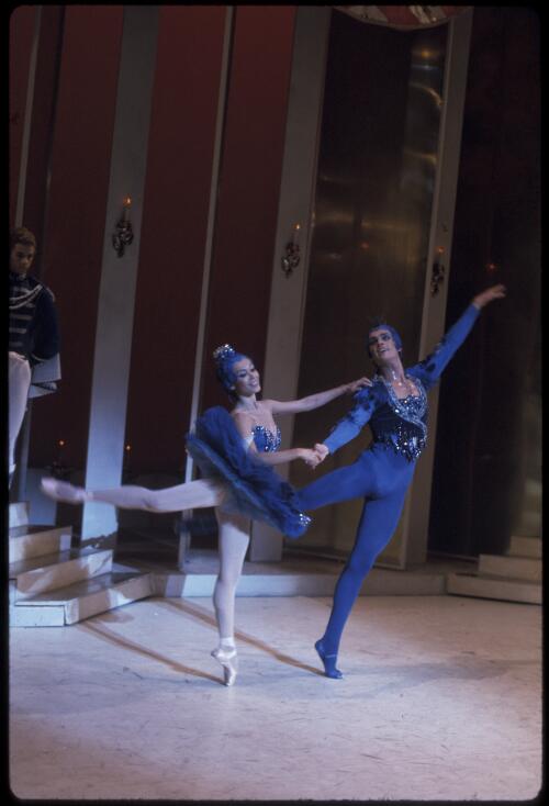 Ai-gul Gaisina and John Meehan in the Bluebird pas de deux from the Australian Ballet production of The sleeping beauty, 1974 [transparency] / Walter Stringer
