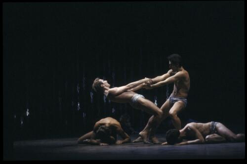Kelvin Coe and artists of the Australian Ballet in Threshold, 1973 [?] [transparency] / Walter Stringer