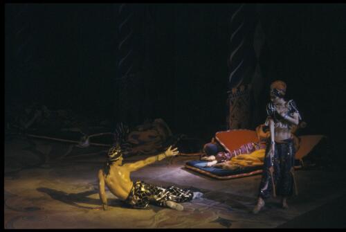 Gary Norman as the Golden Slave and Sheree da Costa as Zobeide in Scheherazade, 1980 [2] [transparency] / Walter Stringer