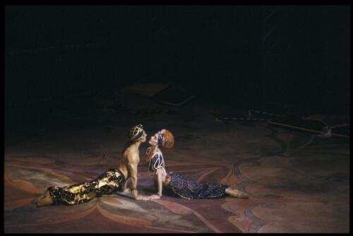 Gary Norman as the Golden Slave and Sheree da Costa as Zobeide in Scheherazade, 1980 [3] [transparency] / Walter Stringer