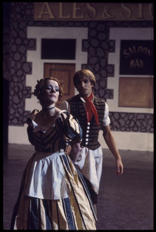 Maria Lang as Poll and Alan Alder as Jasper the Pot Boy in Pineapple Poll, the Australian Ballet, 1976 [transparency] / Walter Stringer