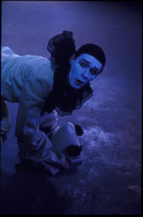 Colin Peasley as Pierrot in Le carnaval, the Australian Ballet, 1964 [transparency] / [Walter Stringer]