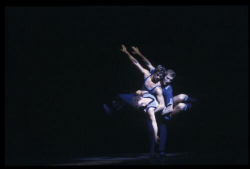 David Palmer (in front), David Burch and Kelvin Coe in Beyond Twelve, the Australian Ballet, 1980 [2] [transparency] / Walter Stringer
