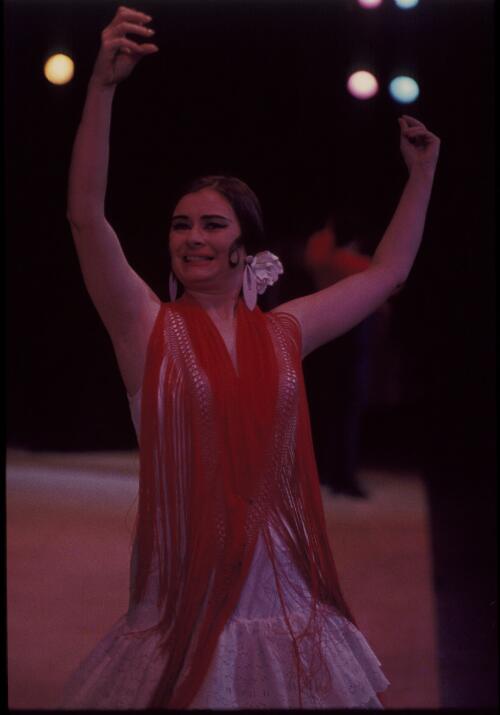 Unidentified dancer from the Jose Greco Spanish Dance Company, Australian tour, 1974 [5] [transparency] / Walter Stringer