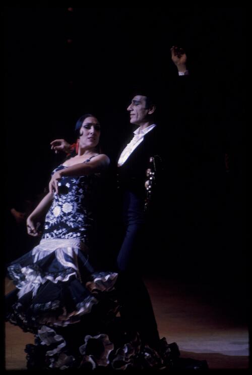 Jose Greco and Conchita Anton from the Jose Greco Spanish Dance Company, Australian tour, 1974 [transparency] / Walter Stringer