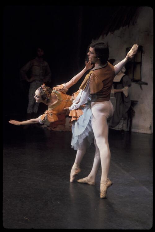 Artists of the Australian Ballet in the Peasant Pas de Deux from Act I of Giselle, 1973 [transparency] / Walter Stringer