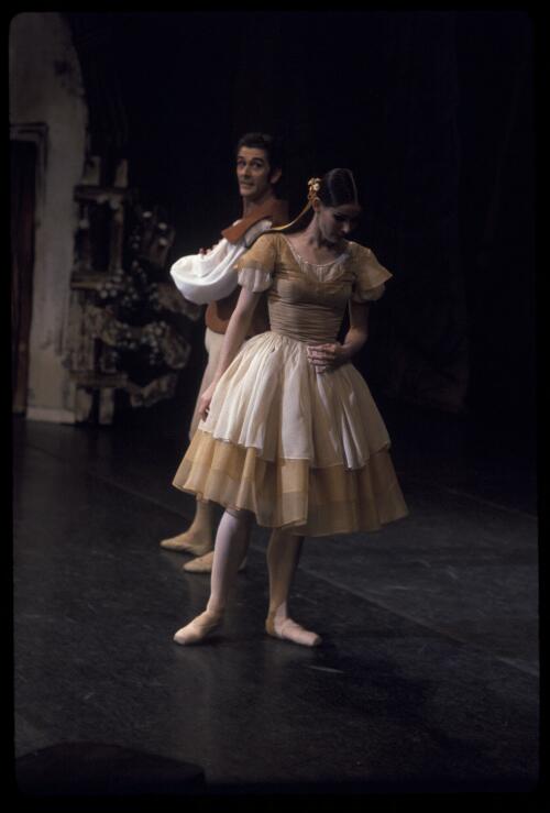 Marilyn Rowe as Giselle and Garth Welch as Albrecht in Act II of the Australian Ballet production of Giselle, 1973 [5] [transparency] / Walter Stringer