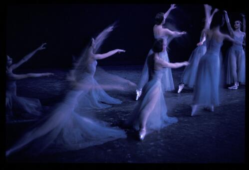 [New York City Ballet performance of George Balanchine's Serenade, Melbourne, 1958] [transparency] / Walter Stringer