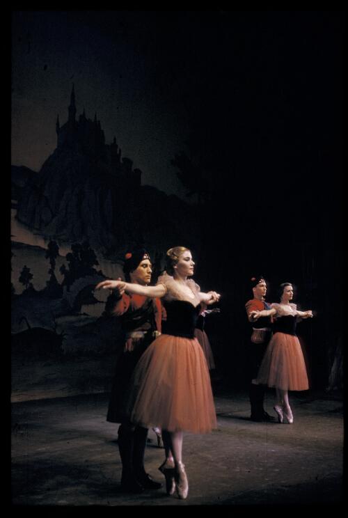 Artists of New York City Ballet in George Balanchine's Scotch Symphony, Her Majesty's Theatre, Melbourne, 1958 [1] [transparency] / Walter Stringer