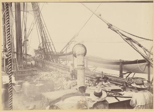 Boiling down at the try-works on the "Costa Rica Packet" in Australian waters, [ca. 1890] [picture]