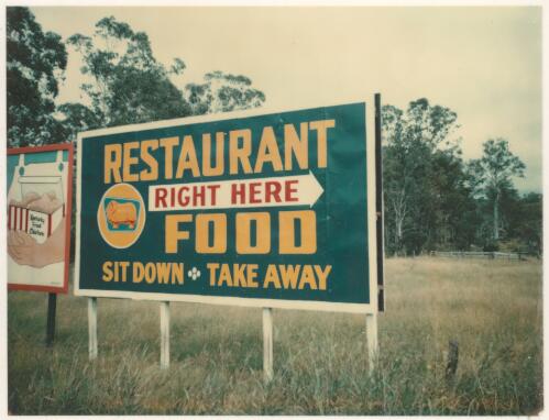 View of a sign advertising a Golden Fleece roadside restaurant, Queensland [picture]