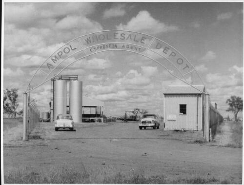 View of the entrance and showing general layout of the Ampol Wholesale Depot, Dalby, Queensland, March 1959 [picture]