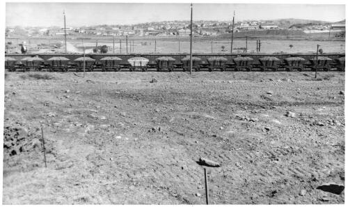 View of the ground leveled for the foundation ring for a storage tank at the Port Kembla shipping terminal during construction, October, 1958 [picture]