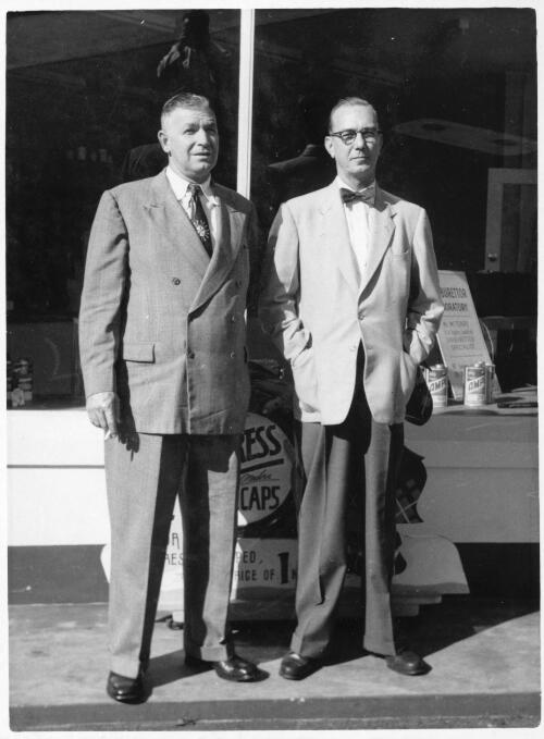 Portrait of the V. Stead and S. Park, the lecturers in the first course on marketing development held at the Mosman service station,  New South Wales,  January, 1953 [picture]