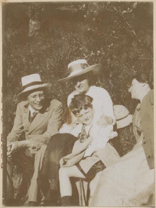 John George Robertson, his wife, Henry Handel Richardson, her sister Lilian, and nephew Walter Neustatter, aged about eleven, England, 1920