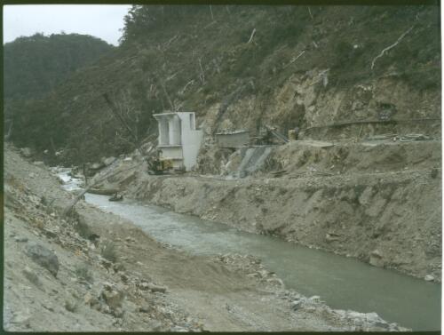 Portal Eucumbene, Tumut tunnel at Tumut Ponds, trip to the Snowy Mountains Hydro-Electric Scheme, New South Wales, January 1958 [transparency] / Russ Ashton