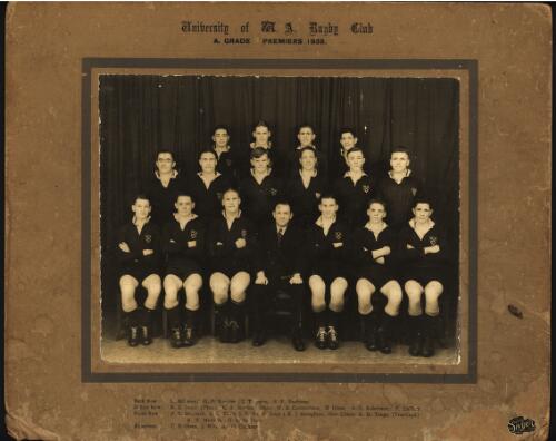 University of W.A. Rugby Club, A. Grade Premiers 1935 [picture] / W.A. Sivyer