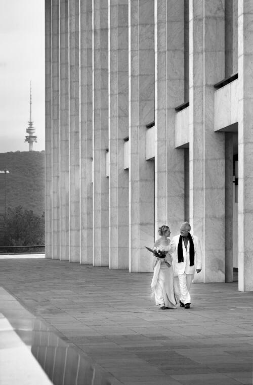 Noel Wendtman and John Durst at their wedding, National Library of Australia, Canberra, November 2002 [picture] / Damian McDonald
