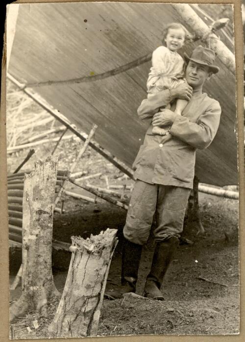 [Joan and Evan R. Stanley, with Evan wearing expedition clothing, New Guinea] [picture]
