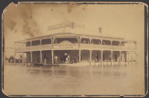 The Central Australian Hotel taken during 1890 flood at Bourke [picture]