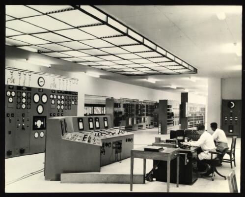Computer room (?), Snowy Mountains Hydro-Electric Scheme [picture] / [Frank Hurley]