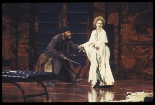 Judy Davis as Lulu with Ralph Cotterill as Schigolch in Lulu [transparency] / Don McMurdo