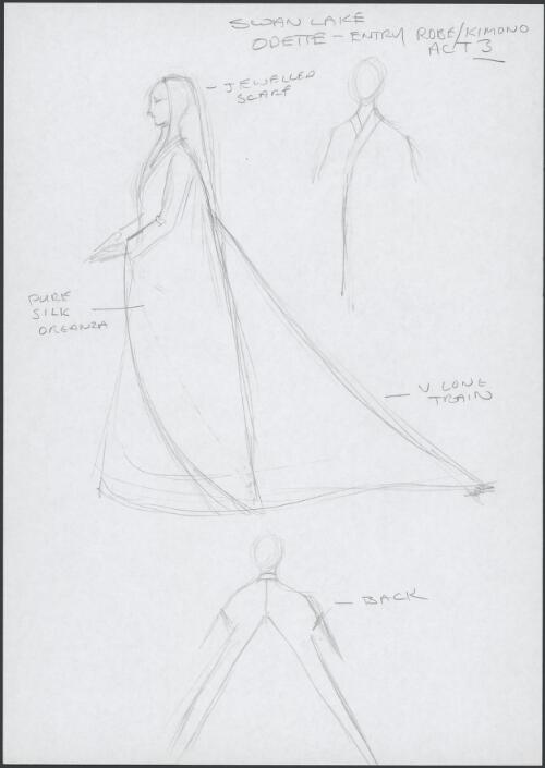 Study for Odette in robe costume, in Swan Lake, Act III, ca. 2001 [picture] / Kristian Fredrikson