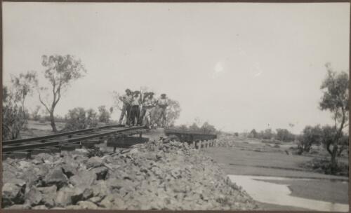 Alberga washaway showing damaged railway bridge, South Australia, 1938, 2 [picture] / Clarence Bernhardt