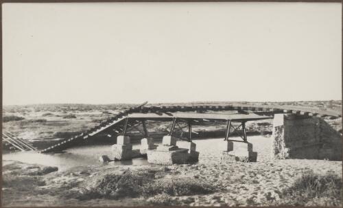 Damaged railway bridge at Strangways Springs, South Australia, 1938, 2 [picture] / Clarence Bernhardt