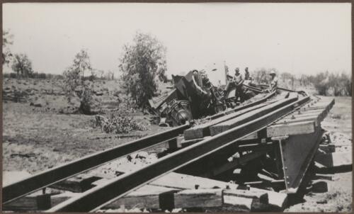 Central Australia Railway, 900 mile smash, [Northern Territory], 1936, 1 [picture] / Clarence Bernhardt