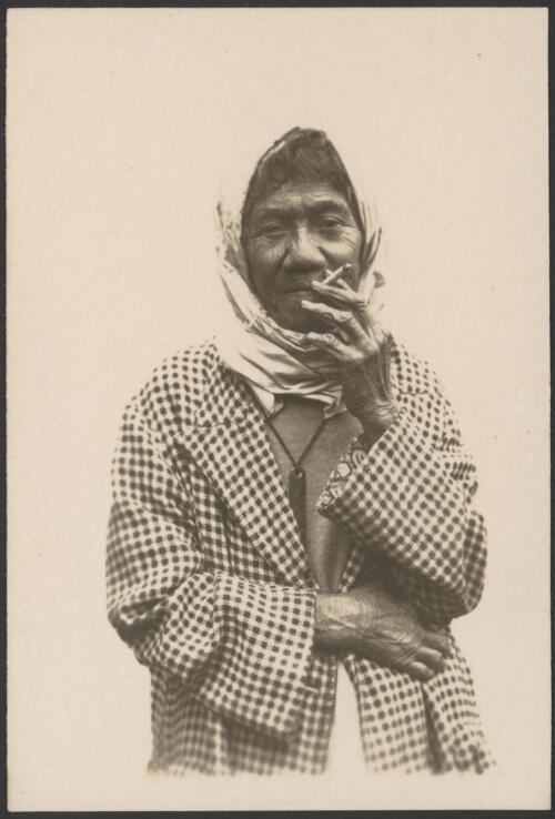 Portrait of Rangi, a Maori woman, smoking, Rotorua, New Zealand, September 1928 [picture]