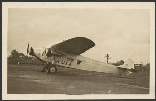 Faith in Australia, VH-UXX, ready for test flight to Richmond Aerodrome, New South Wales, from Mascot Aerodrome, Sydney, 1933 [picture]