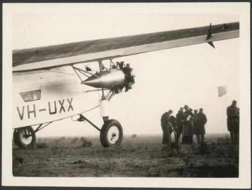 Faith in Australia, Avro X monoplane VH-UXX before leaving for test flights, Forbes, New South Wales, 1933 [picture]