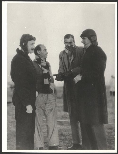 Faith in Australia crew talking to Mr Allsop, from the Vacuum Oil Company at Richmond, New South Wales, 1933, [2] [picture]