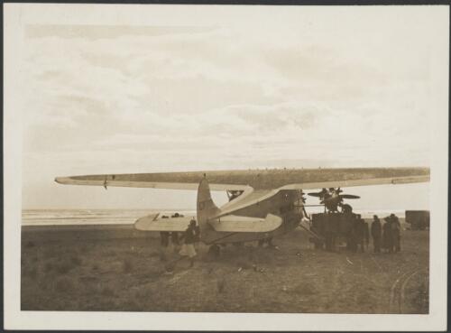 Faith in Australia, Avro X monoplane VH-UXX, before departure for Sydney, Ninety Mile Beach, New Zealand, April 1934 [picture]