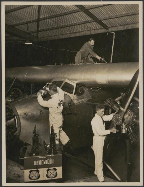 Mechanics working on Avro X monoplane, ca. 1931 [picture] / J.T. Harrison