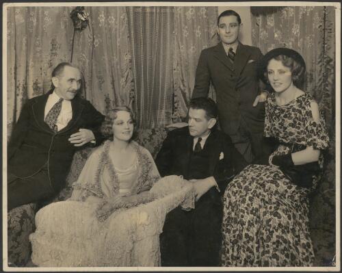 Portrait of Florenz Ames, Polly Walker, Charles Ulm, John Moore and Shirley Dale at a theatre, ca. 1929 [picture] / C.J. Frazer