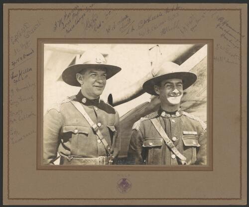 Portrait of Charles Ulm and G.U. Allan in military uniforms, Napier, New Zealand, ca. 1928 [picture]