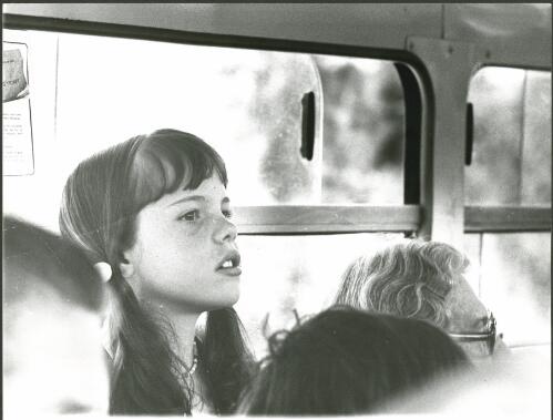 Girl on the Palm Beach bus, Sydney, New South Wales, ca. 1975 [picture] / Bruce Howard