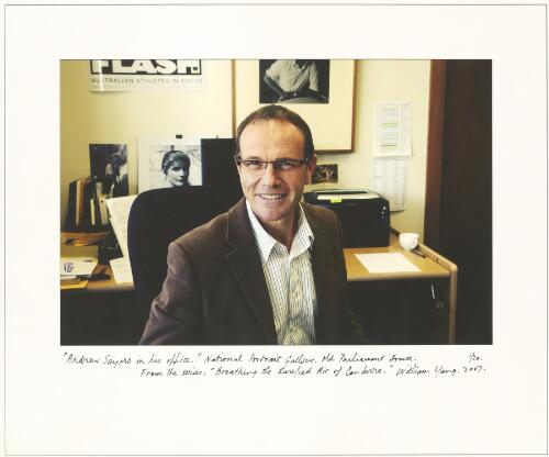 Andrew Sayers in his office at the National Portrait Gallery, Old Parliament House, Canberra, 2007 [picture] / William Yang