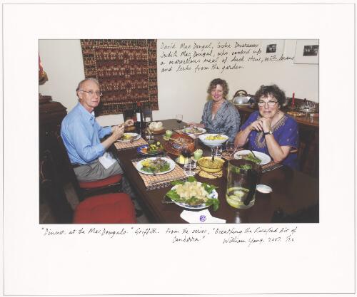 Dinner guest Leslie Devereaux at David and Judith MacDougal's place, Griffith, Canberra, 2007 [picture] / William Yang