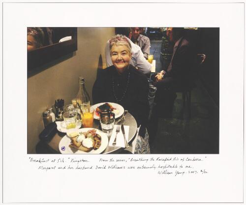 Margaret Williams having breakfast at Silo bakery, Kingston, Canberra, 2007 [picture] / William Yang