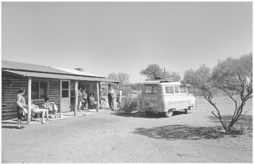 Early tourist accommodation, provided by pioneer operator Lance Rust, at the Rock, Northern Territory,1965 [picture] / Jeff Carter