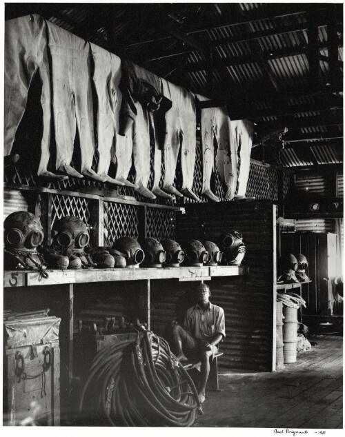Pearl divers' equipment store, Broome, Western Australia, 1947 [picture] / Axel Poignant