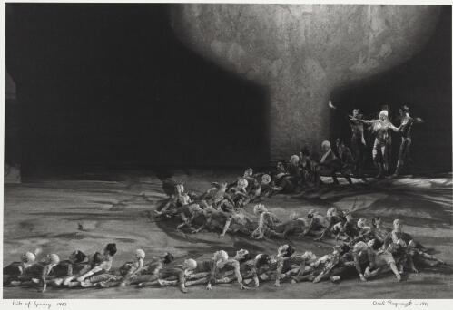 Rehearsal of the Rite of spring, part two The sacrifice, set designed by Sidney Nolan, Covent Garden, England, 1962 [picture] / Axel Poignant