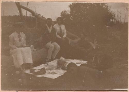 Group having a picnic at Majura, Canberra, April, 1914