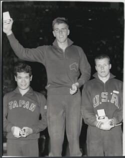 Gold medallist Murray Rose of Australia, silver medallist Tsuyoshi ...