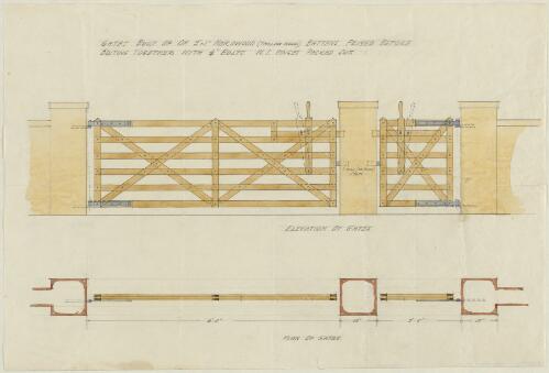 Plans for gates, ca.1928 [picture] / Hardy Wilson