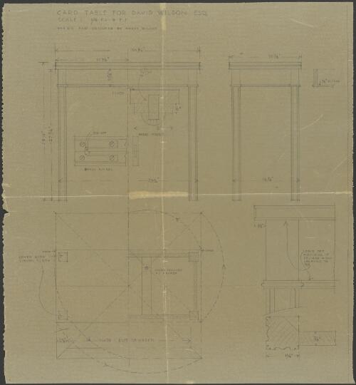 Card table for David Wilson, ca. 1925 [picture] / drawn and designed by Hardy Wilson